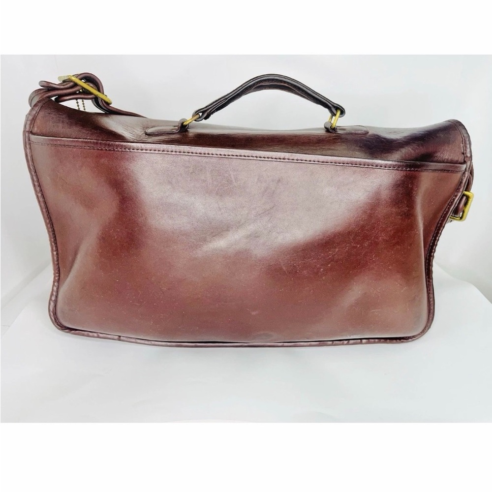 Vintage Coach Carrier NYC Bag Purse USA Burgundy leather 80s Musette Crossbody - Picture 14 of 15